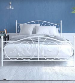 White Platform Bed-frame (queen size)
