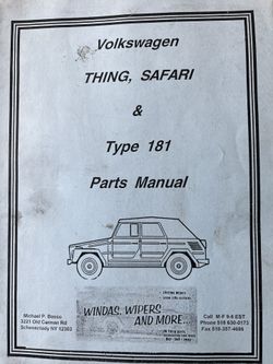 Vw Thing Parts Book