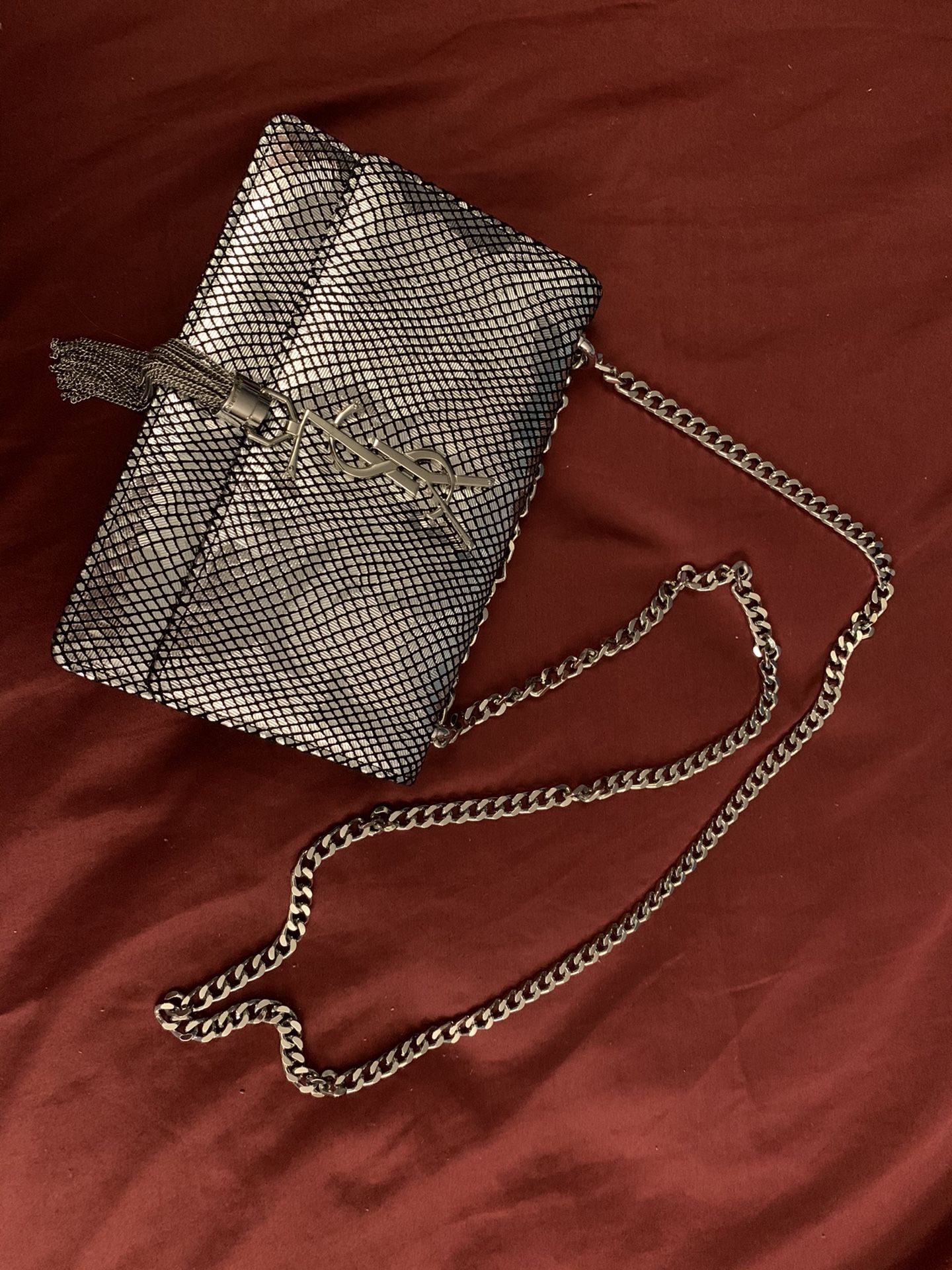 YSL silver chain bag