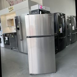 Frigidaire 13.9 Cu. Ft. Brushed Steel Top Freezer Refrigerator - FFHTVV