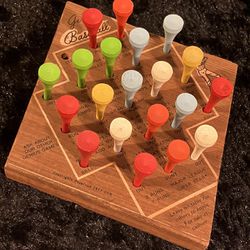 Vintage  1977 Genius Baseball Wood Travel Peg Game