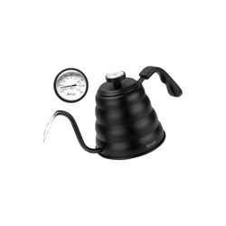 Tea Kettle with Thermometer Pot Black Stovetop Tea Kettle 40 oz 1200ml Gooseneck Kettle Teapot Pour Over Coffee Kettle with Thermometer,40oz,Black