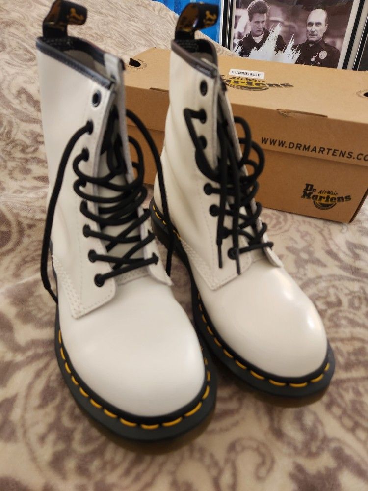 White Dr. Martens Boots Size 7