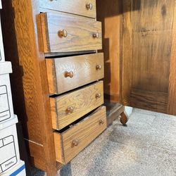 Antique solid oak wardrobe