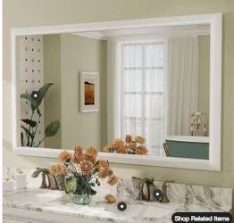 60 in. W x 36 in. H Rectangular  and Tempered Glass Wall Mirror