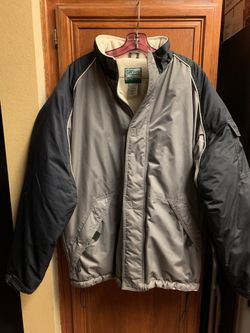 Men’s cascade winter jacket, navy blue, and gray men’s size large
