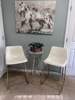 Lina White Counter Stool