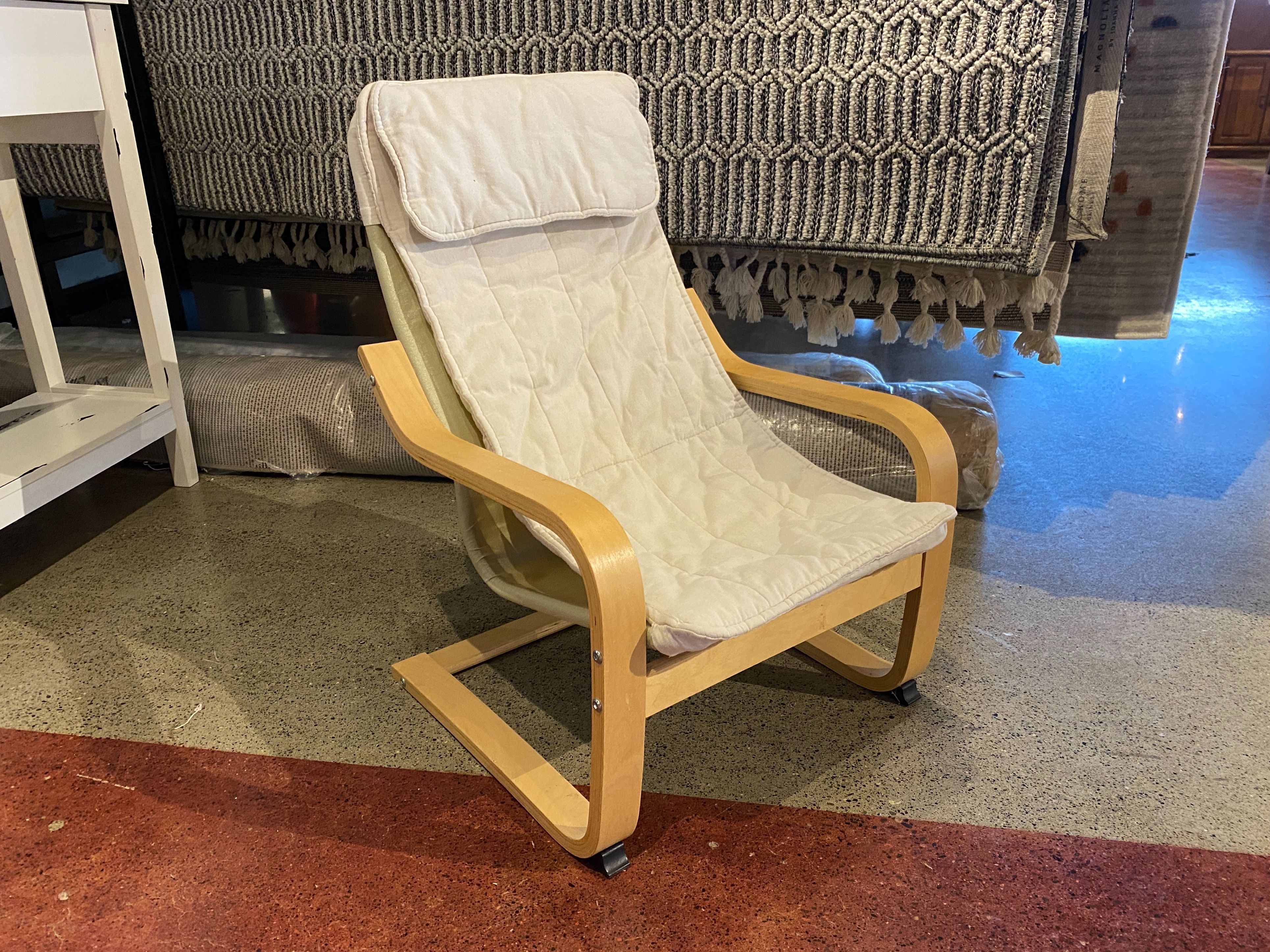 IKEA Child Sized Poang Armchair w/ Beige Cushion