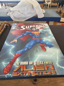 Superman Canvas 24x36!! Wood Behind Canvas