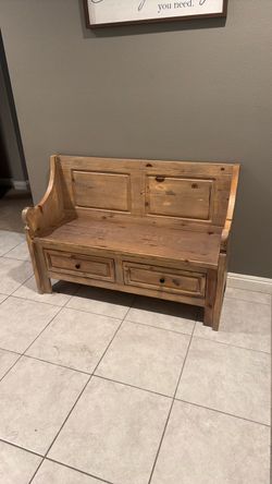 OBO Rustic Wood Storage Bench with Drawers $275 obo