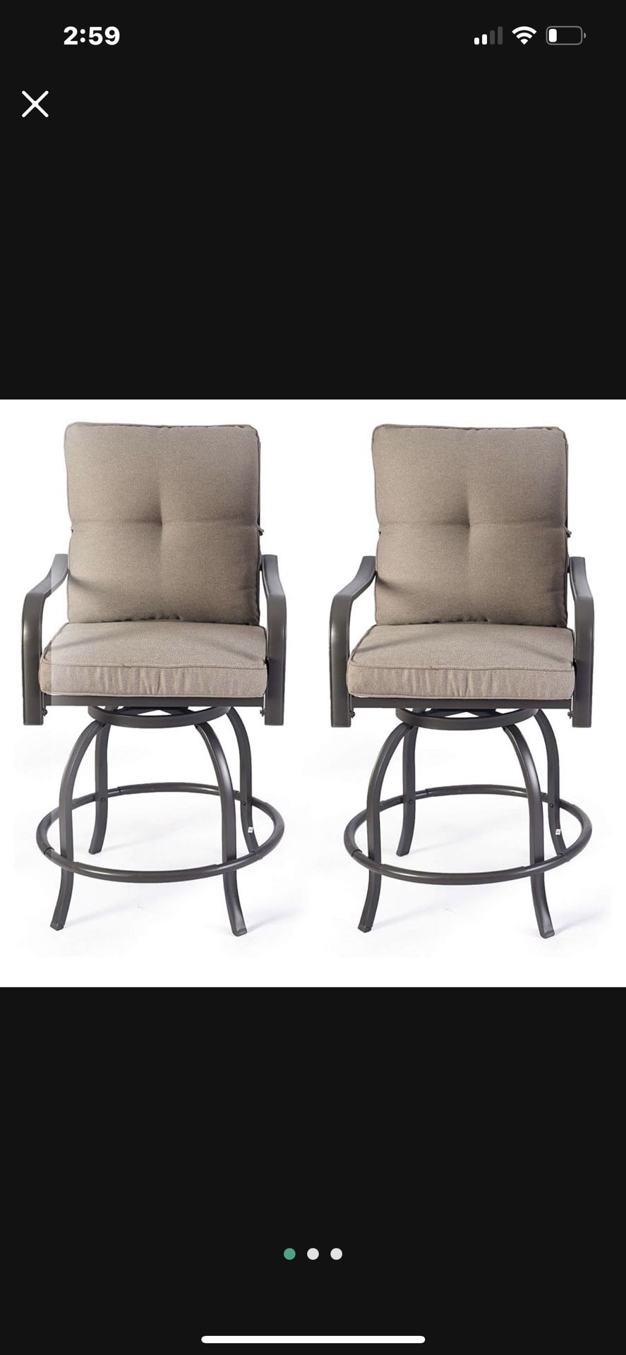 Brand New Outdoor Bistro Chairs W/ Beige Cushions