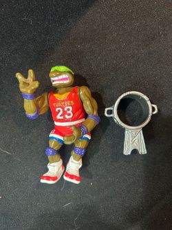 Vintage 1991 TMNT Slam Dunkin' Don Action Figure with Hoop Accessory