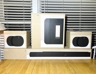 Sonos Premium Arc Ultra Soundbar (Black Matte) and Sonos Premium Wireless Sub4 (Black Matte). NEW!! Includes Warranty!!