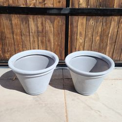 Extra Large Gray Plastic Planter