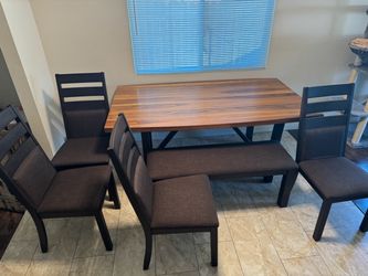 Wood Dining Table, Seats 6