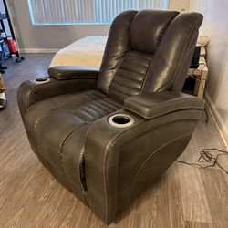 High Impact Dual Power Leather Recliner