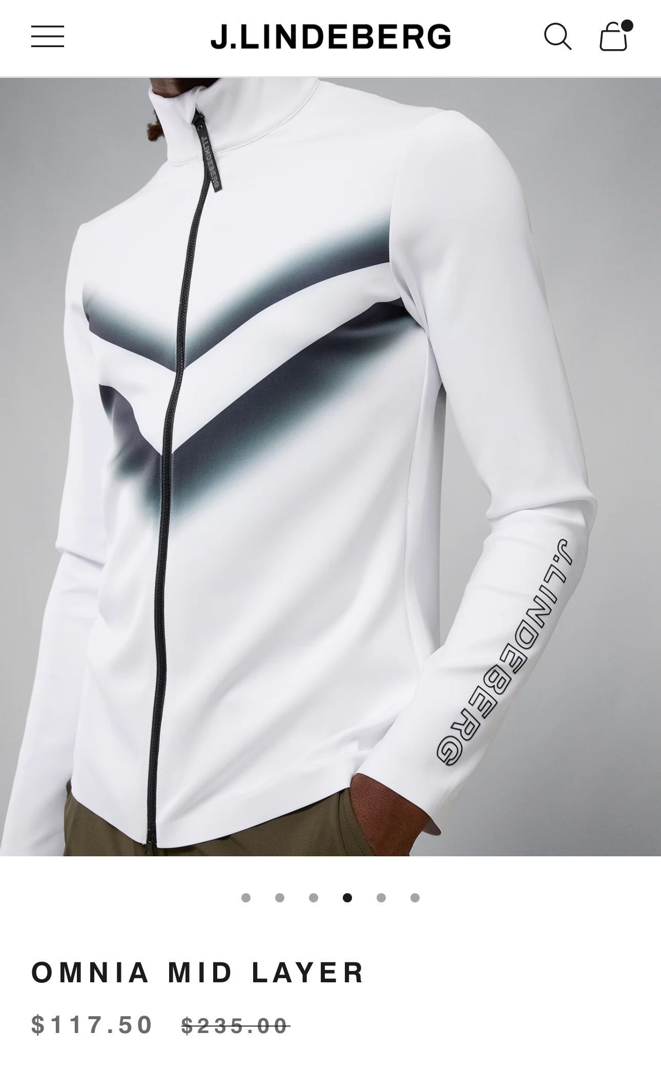 J Lindeberg Ominia Mid Layer Full Zip Size L