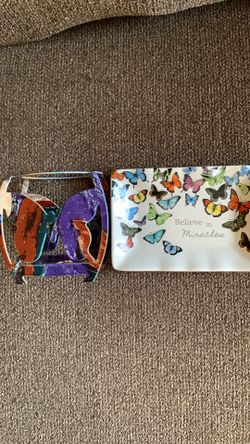 Household Butterfly Candle Holder And Trinket Dis