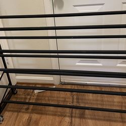 Nice 5 Tier Rubberized Steel Footwear Shoe Rack With Wheels Strong