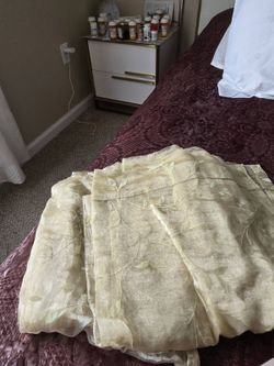 Sheer Cream Curtain Panels with Leaf Pattern