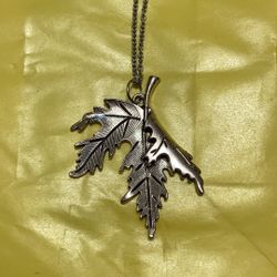 Handmade Silver Necklace- Leaf Charm