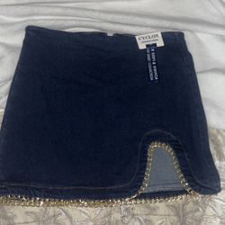 Denim Chain Skirt Medium