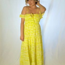 Women Yellow Maxi Summer Dress 