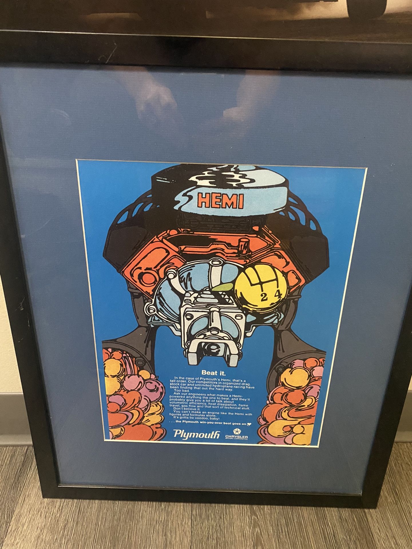 Plymouth HEMI Retro Advertisement Framed
