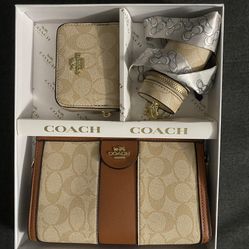Coach Signature Canvas 3-Piece Set (Bag, Wallet & Mini Case)