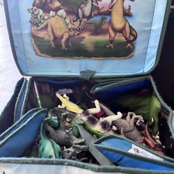 Animal Toys In A Toy Box Dinosaurs And Animals 