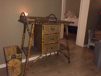 Boho Bamboo Side Table
