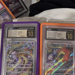 Pokemon Mewtwo & Charizard VSTAR CGC Pristine 10 Set