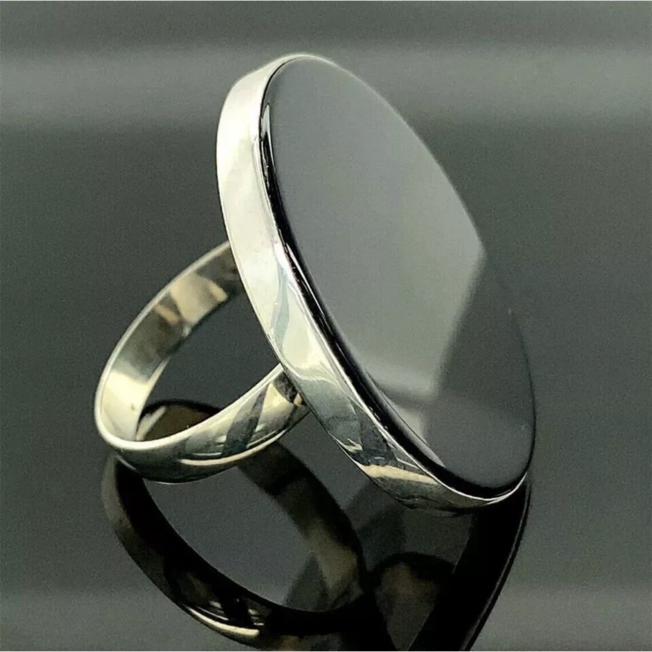 8.5 9 9.5 Handmade Ring Black Onyx Solid 925 Sterling Silver Gemstone Fine Art UNISEX Men Women Original Natural Gem Artisan Statement
