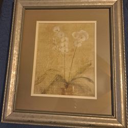 Framed artwork print by artist Cheri Blum. Titled "Orchid". 17" high x 15" wide