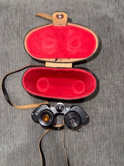 Vintage Soviet BPC4 8x30 Binoculars USSR KOMZ Porro Prism with Leather Case and Strap Russian