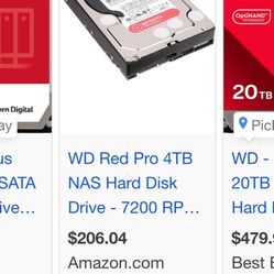 Wd Red Pro   4” Terabyte Internal Hard Drive Asking 140 For All 3 .