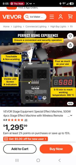 VEVOR 500W Cold Spark Machine 4pcs Set