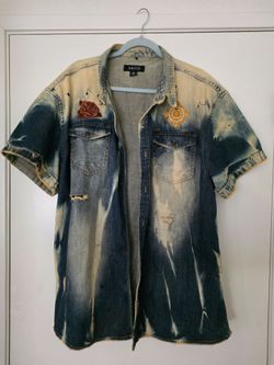 Men's Akoo Jean Button Up 3XL
