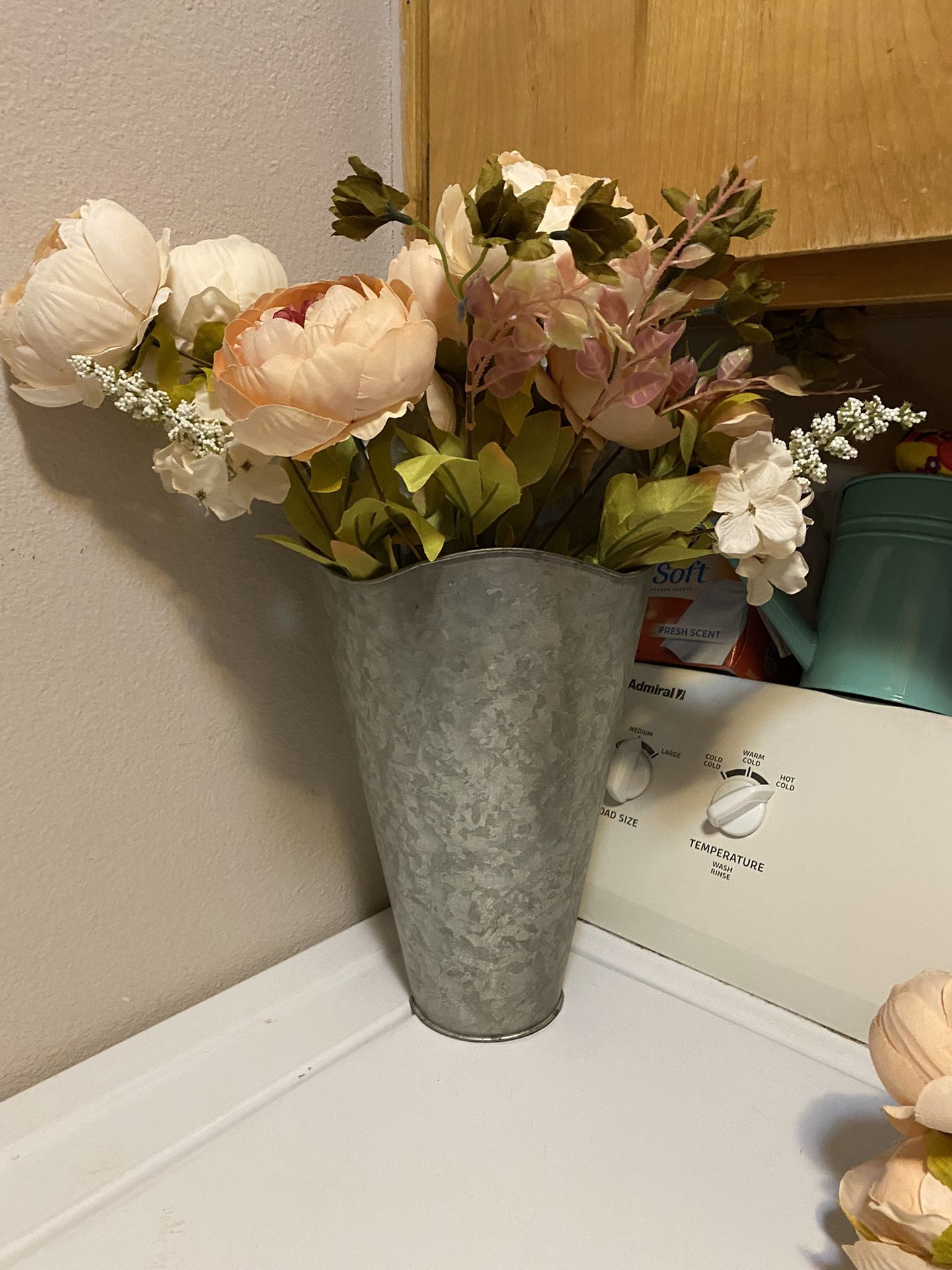 Galvanized Metal Vases For The Wall With Flowers