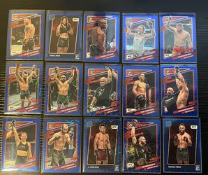 2022 Donruss Optic UFC Blue Prizm 15 Card Lot Khamzat Cormier Jiri