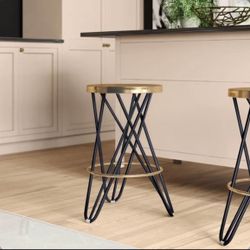 Lorna Gold Leaf Counter Height Barstool - Safavieh 4 Available 