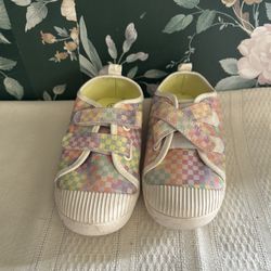 Cat & Jack multicolored checkered slip-on sneakers in size 12. 