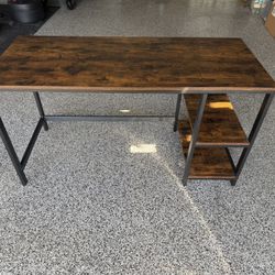 Wooden Computer Desk With Shelves 