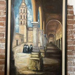 Gorgeous  Large Vintage Original Signed Oil Painting, 