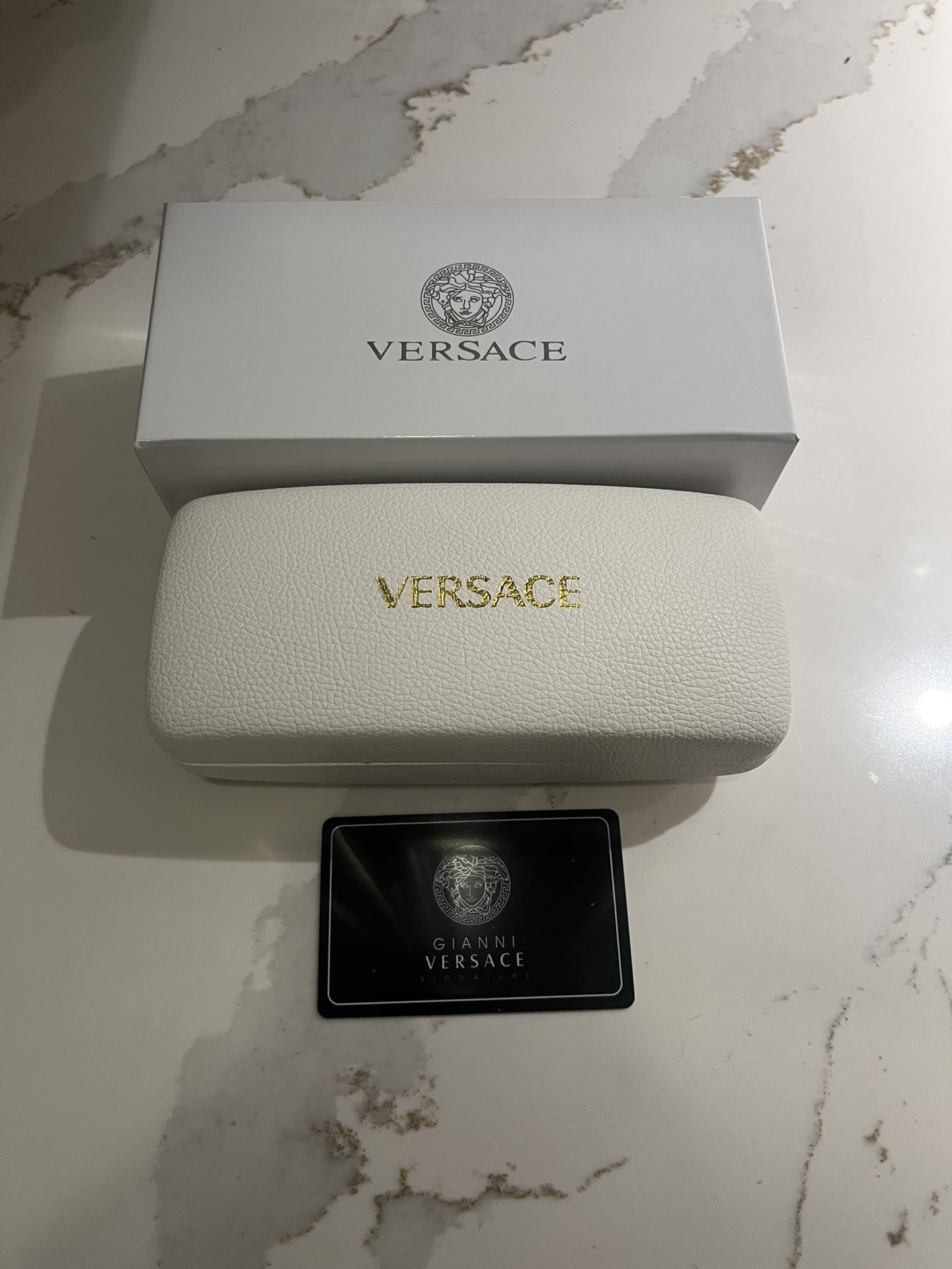 Versace Medusa Biggie White Eyewear Case with Box