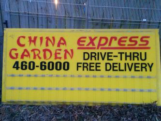 Apair China garden advertising signed