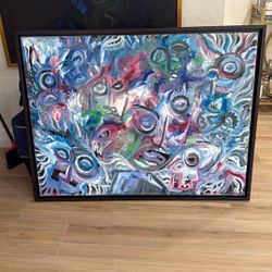 Oil And Acrylic Art On Canvas And Frames 