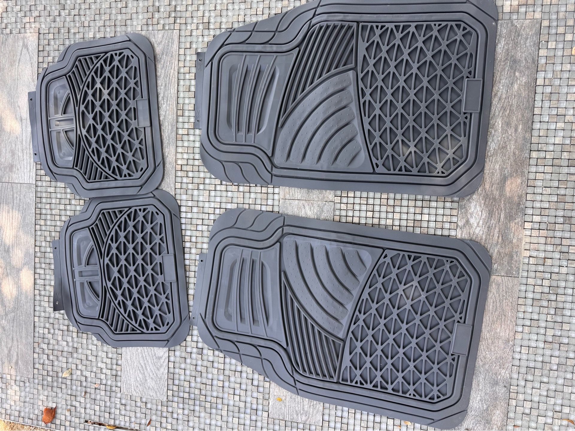 Truck van suv large car floor mats universal fit heavy duty rubber plastic truck floor mats tapetes