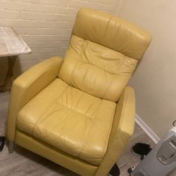 2 Yellow Recliner Chairs 