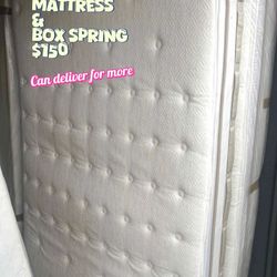 Queen Size Euro Top Mattress & Box Spring By Sealy 